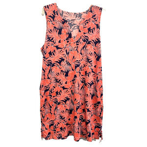 LANDS END Colorful sleeveless v-neck summer dress women's size 14-16 (Large)